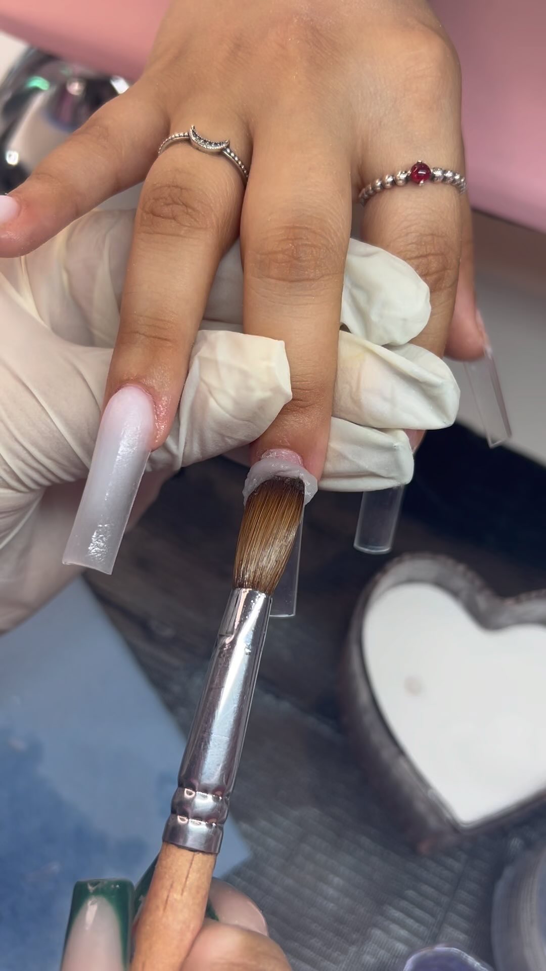 Beautiful Long Almond Nails with French Tips