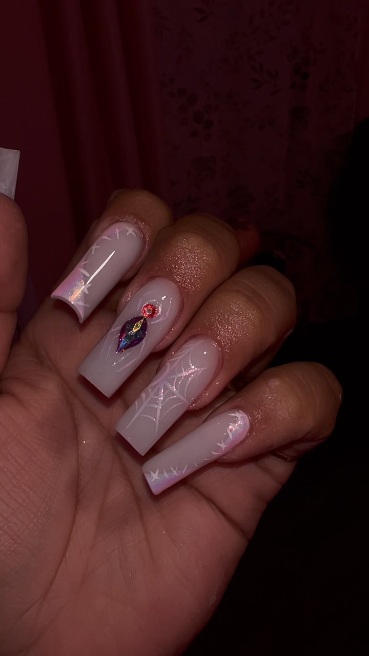 Elegant Spider Web Nails