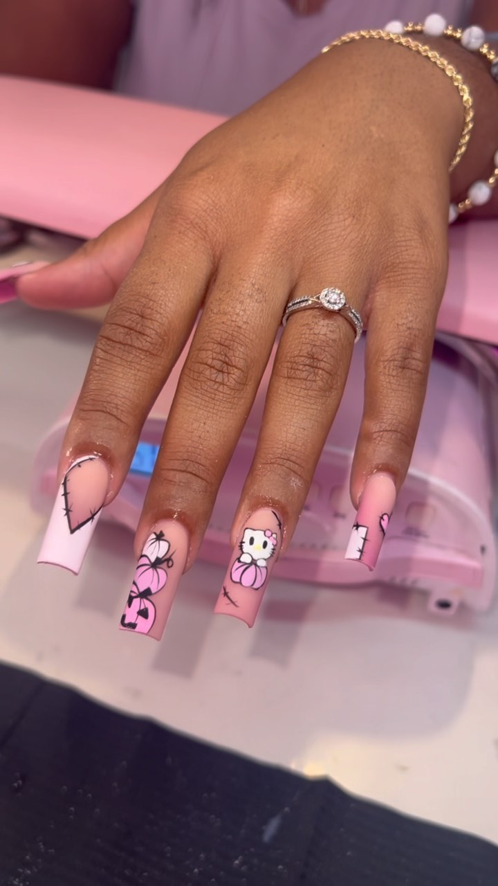 Cute Pink Themed Nails