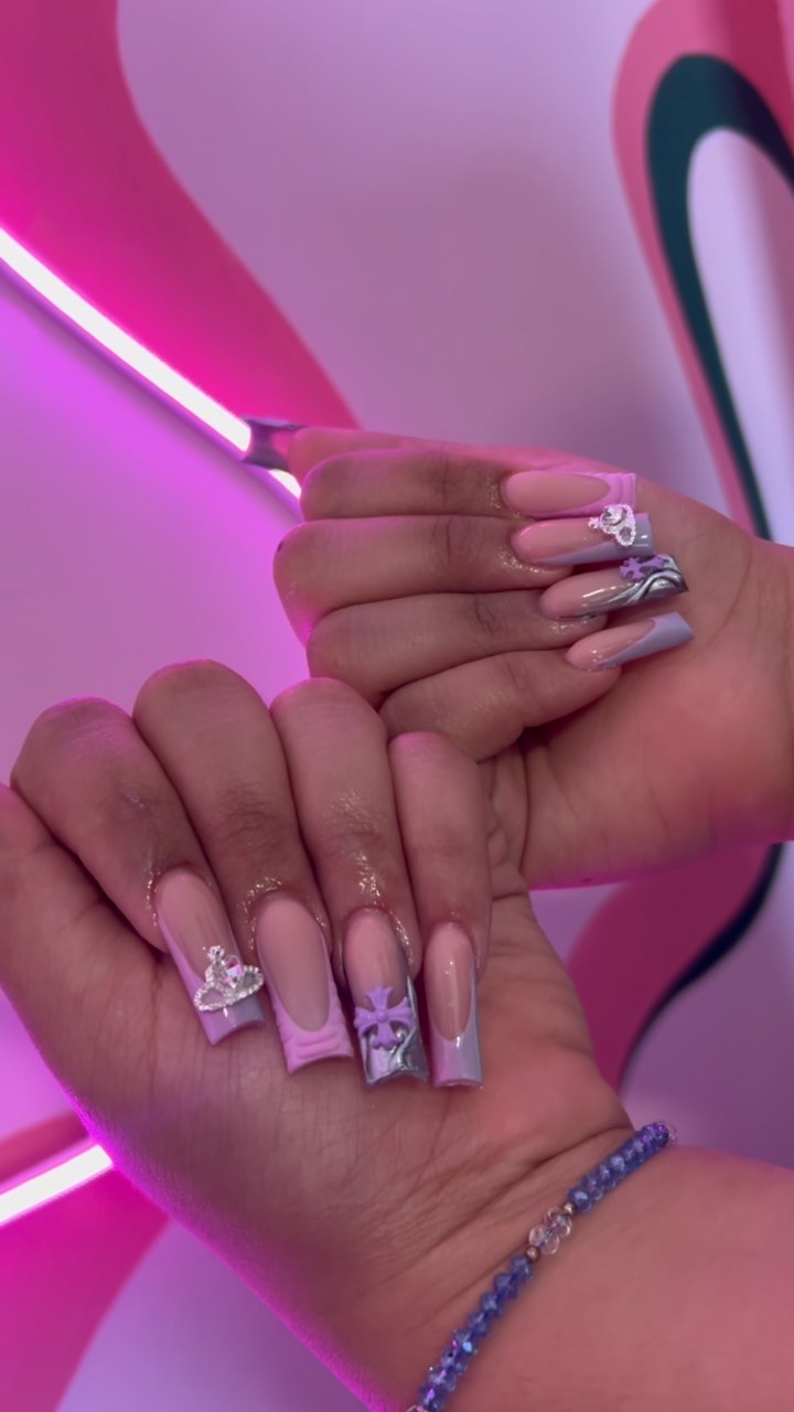 Stylish Long Nails with Artistic Designs