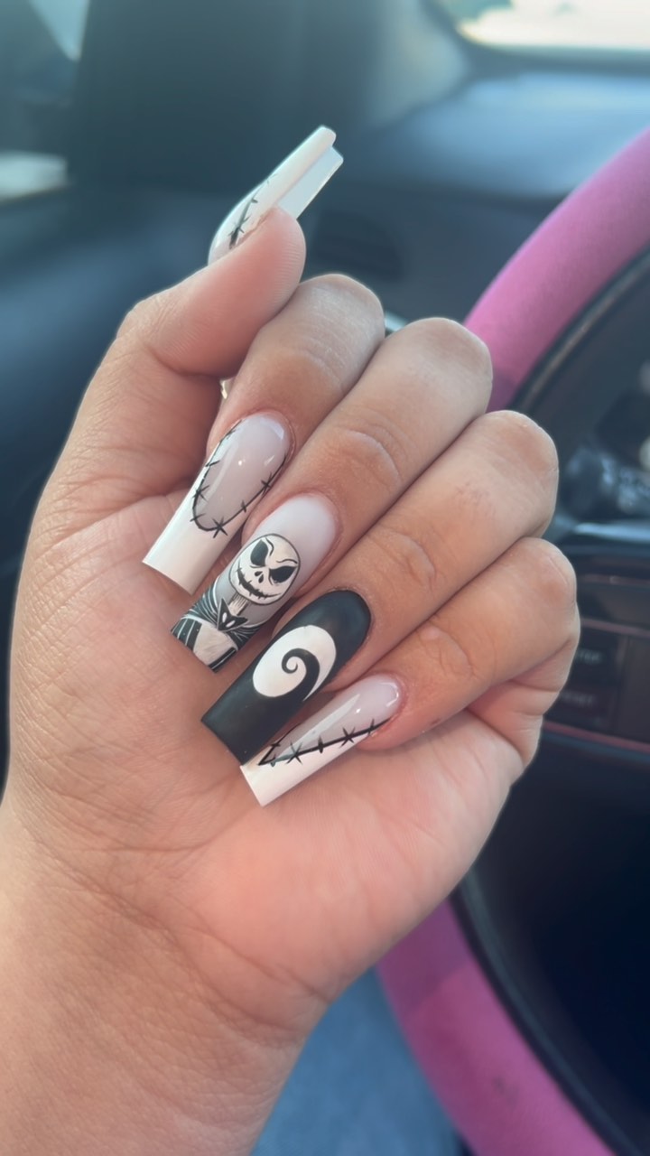 Artistic Halloween-Inspired Nail Design