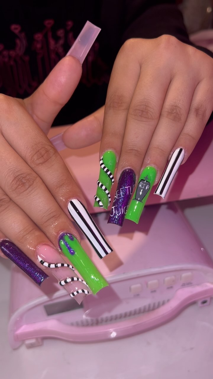 Artistic Halloween-Inspired Nails