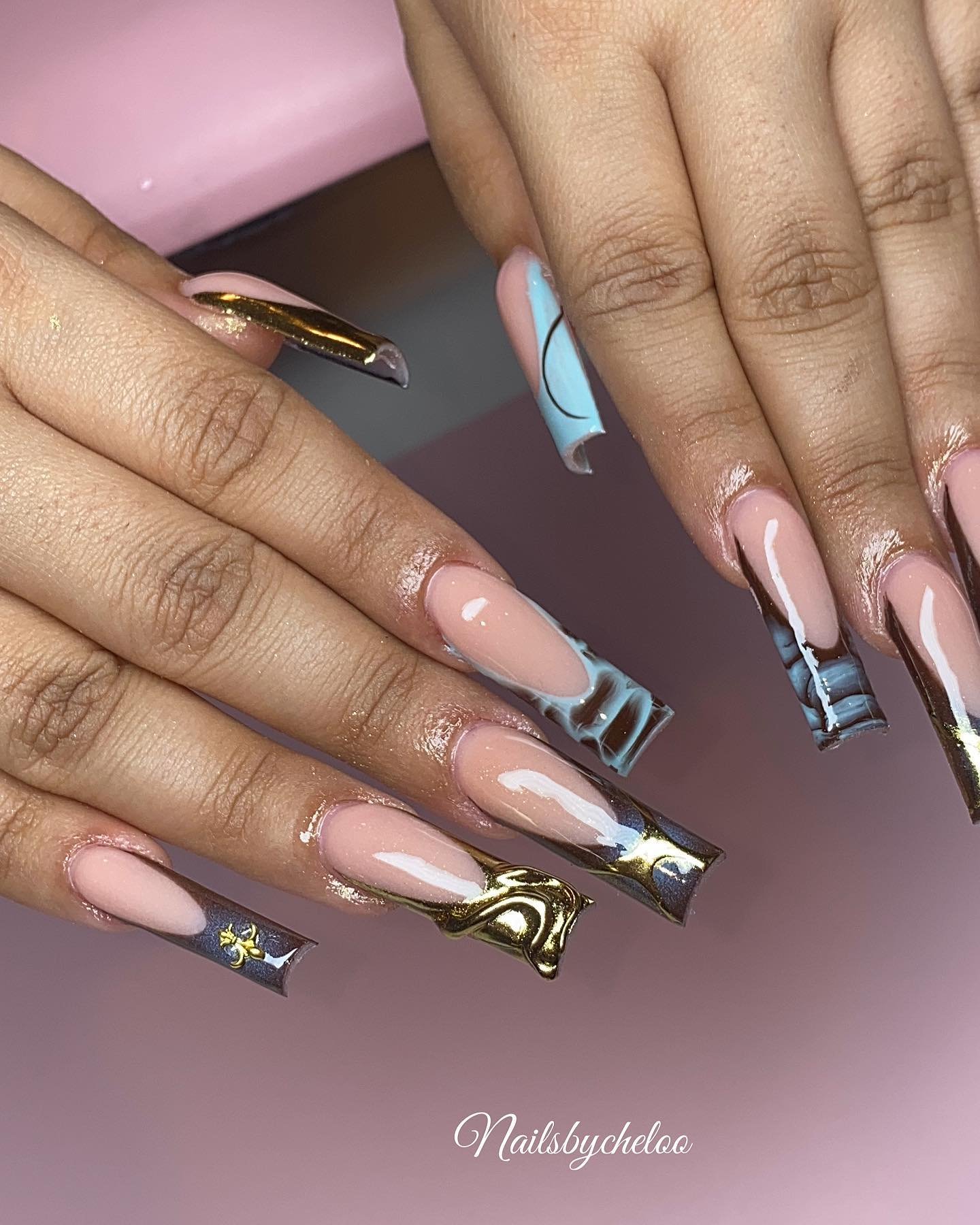 Stylish Artistic Long Nails