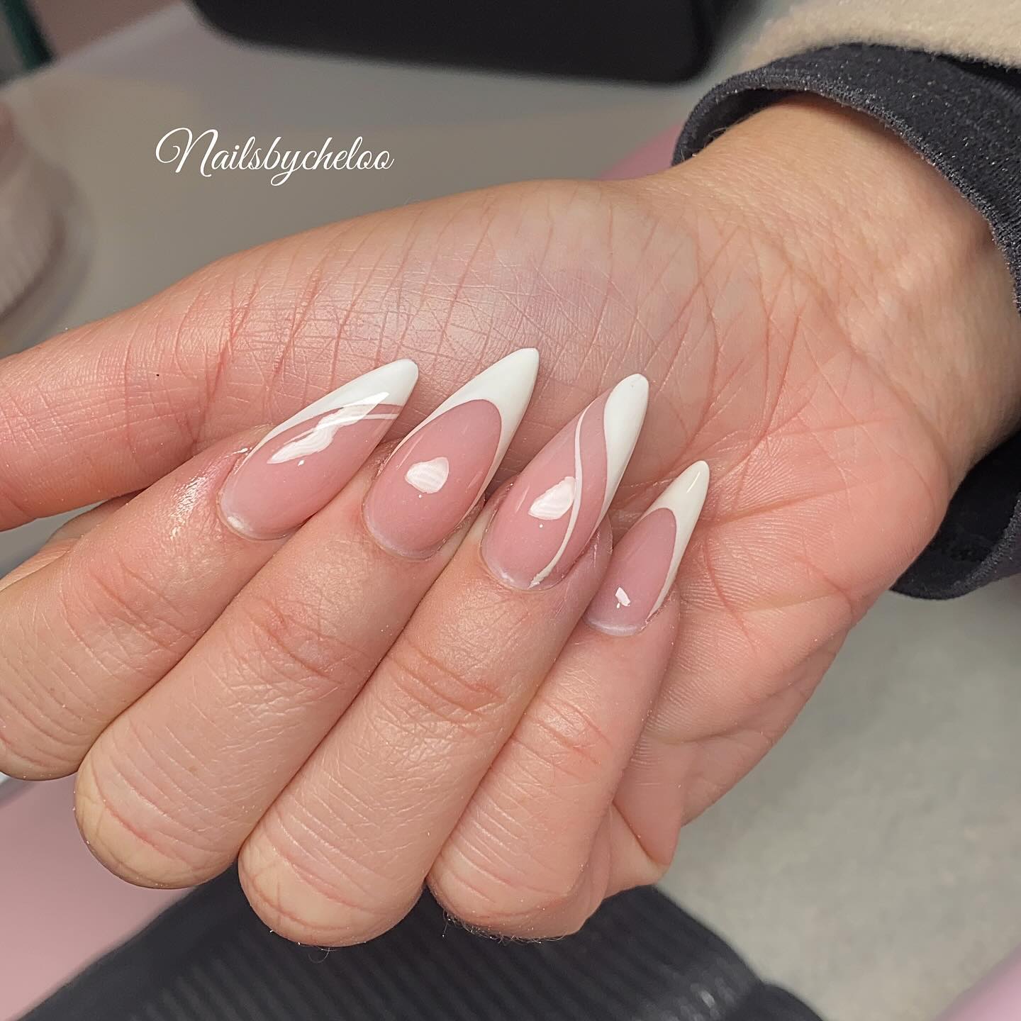 Elegant Stiletto Nails with French Tip