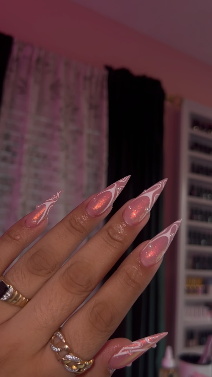 Stylish Stiletto Nails with Artistic Design