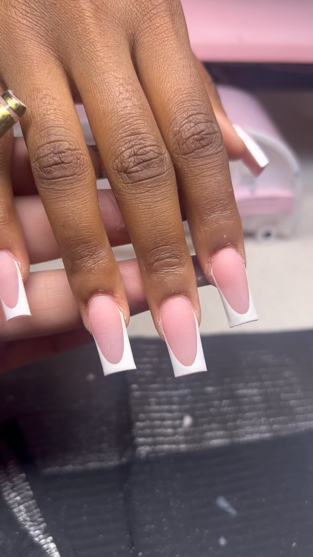 Elegant French Tip Nails with a Nude Base