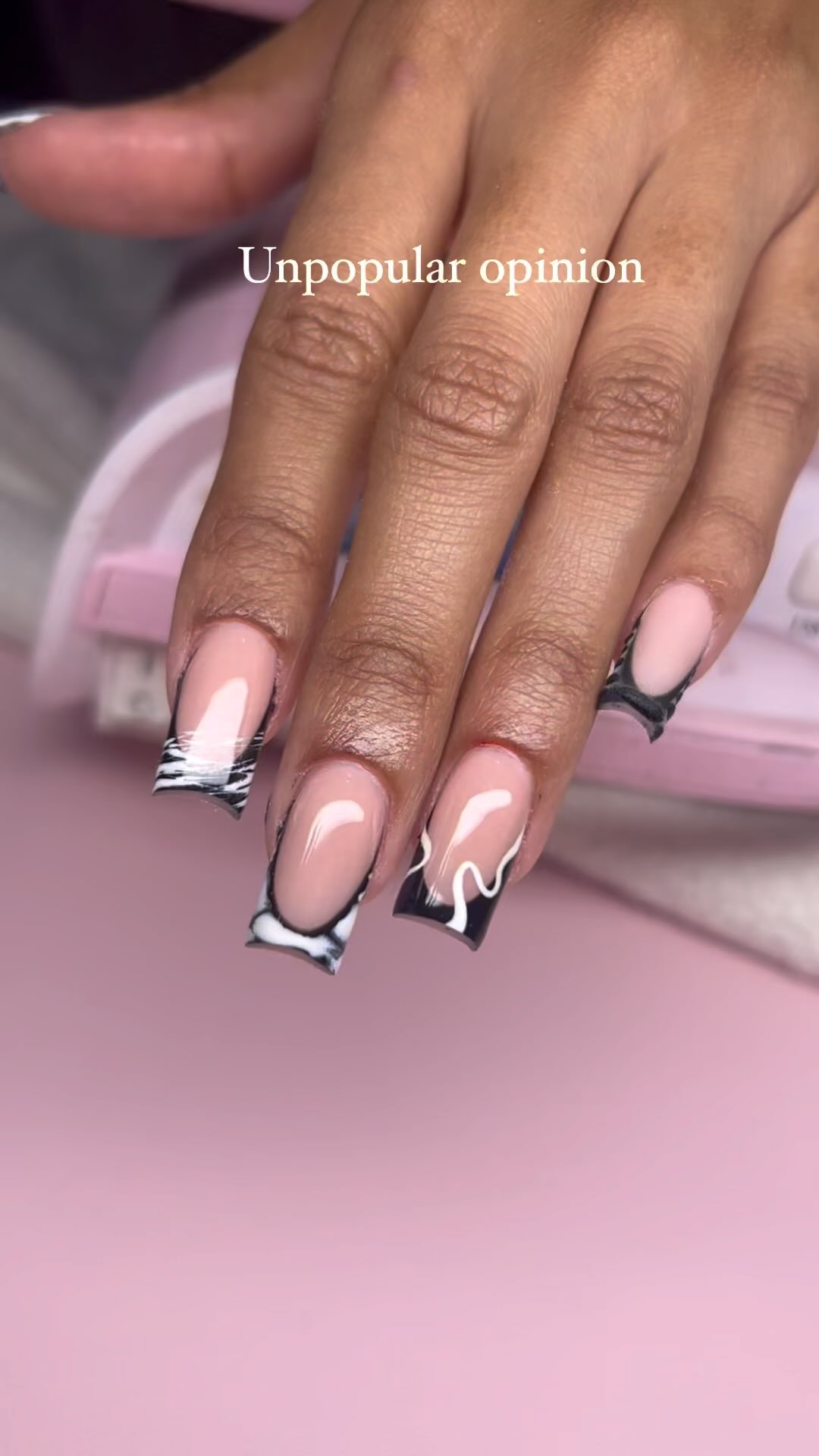 Artistic Nude and Black Nails