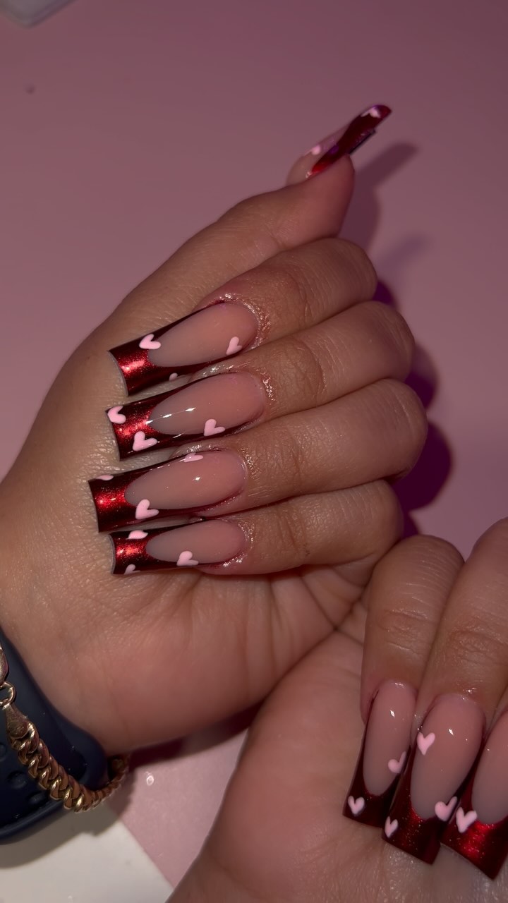 Elegant Heart-Themed Nails