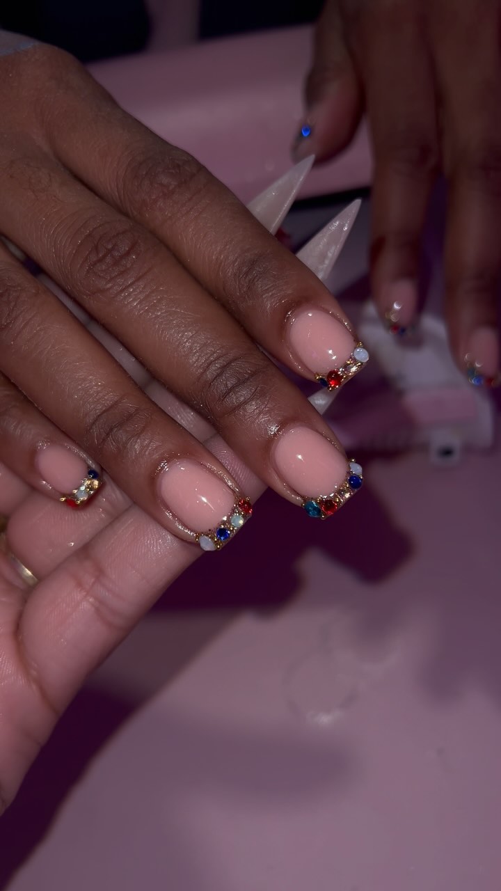 Elegant Nails with Rhinestones