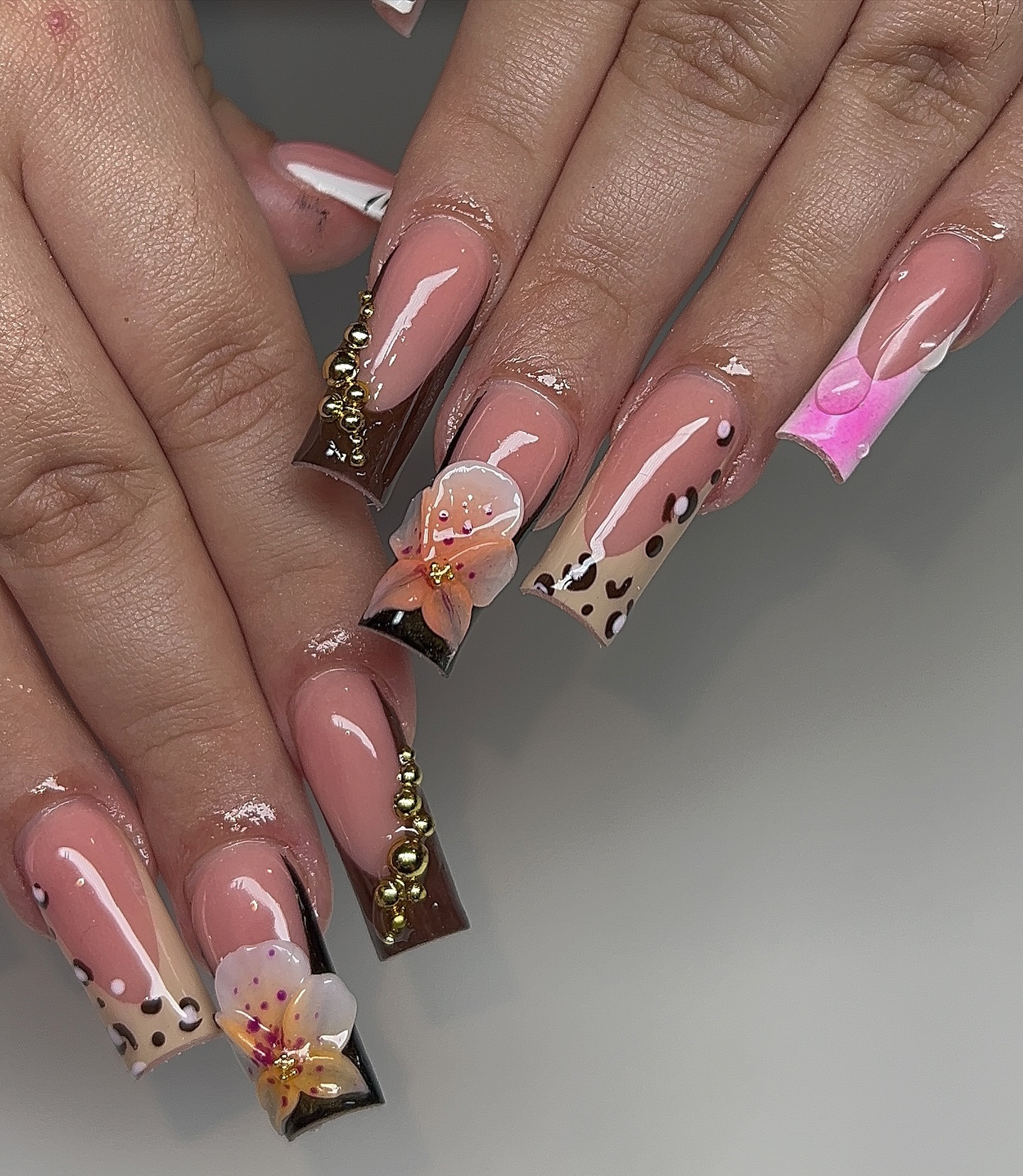 Artistic Floral Nail Design