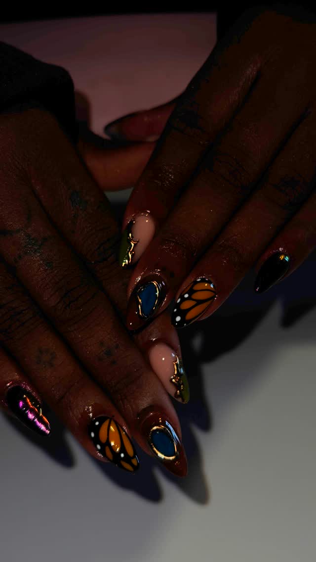 Artistic Butterfly Nail Design