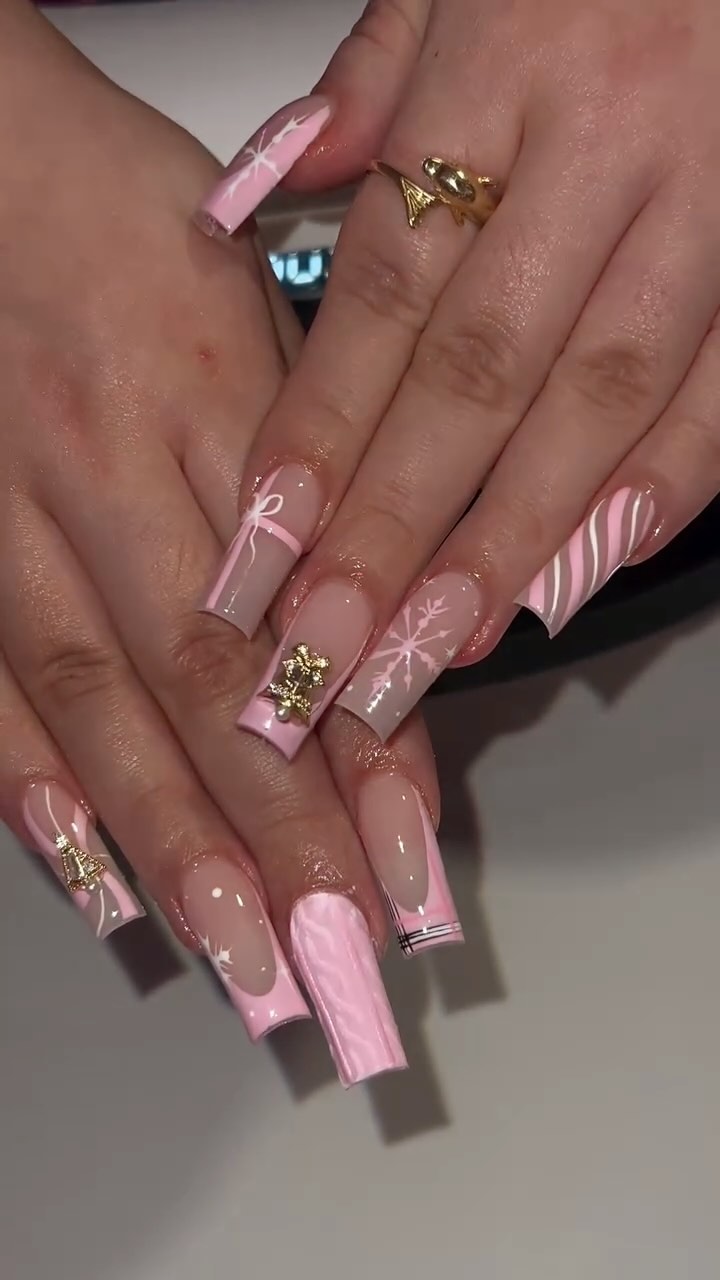 Stylish Pink Themed Nails