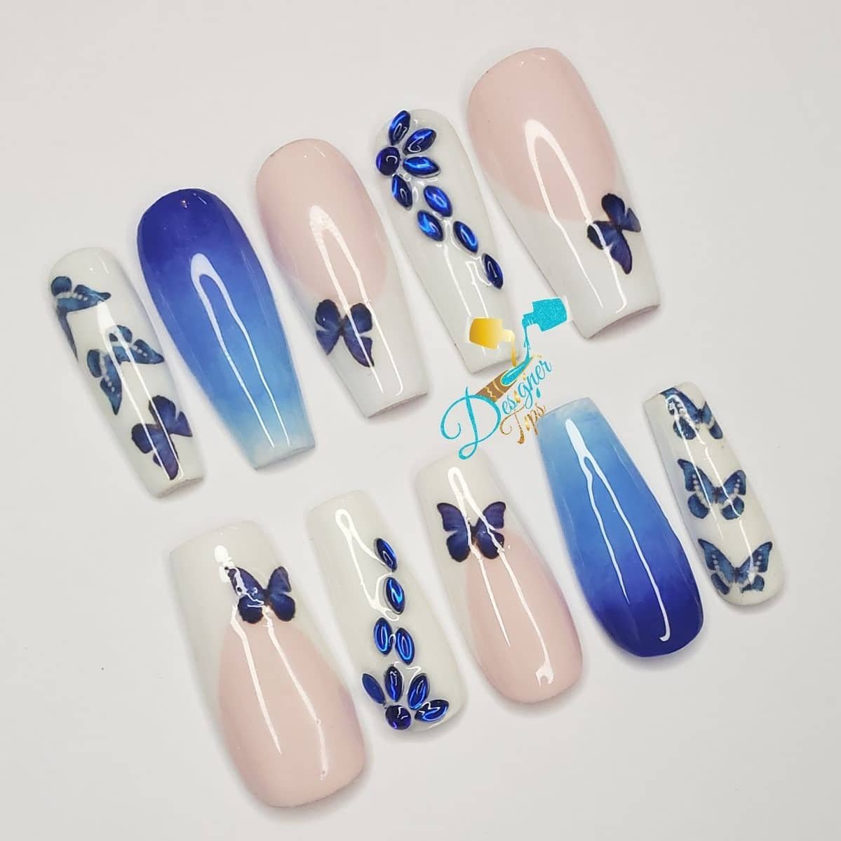 Artistic Butterfly Nails