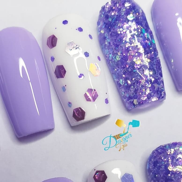 Sparkling Purple Nail Design