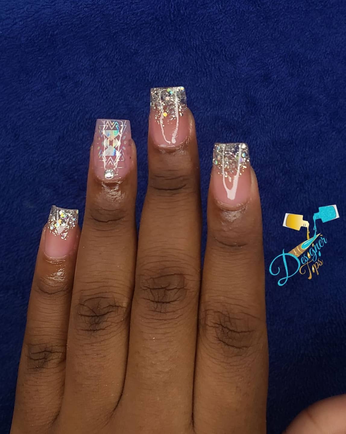 Elegant Nude Glitter Nails