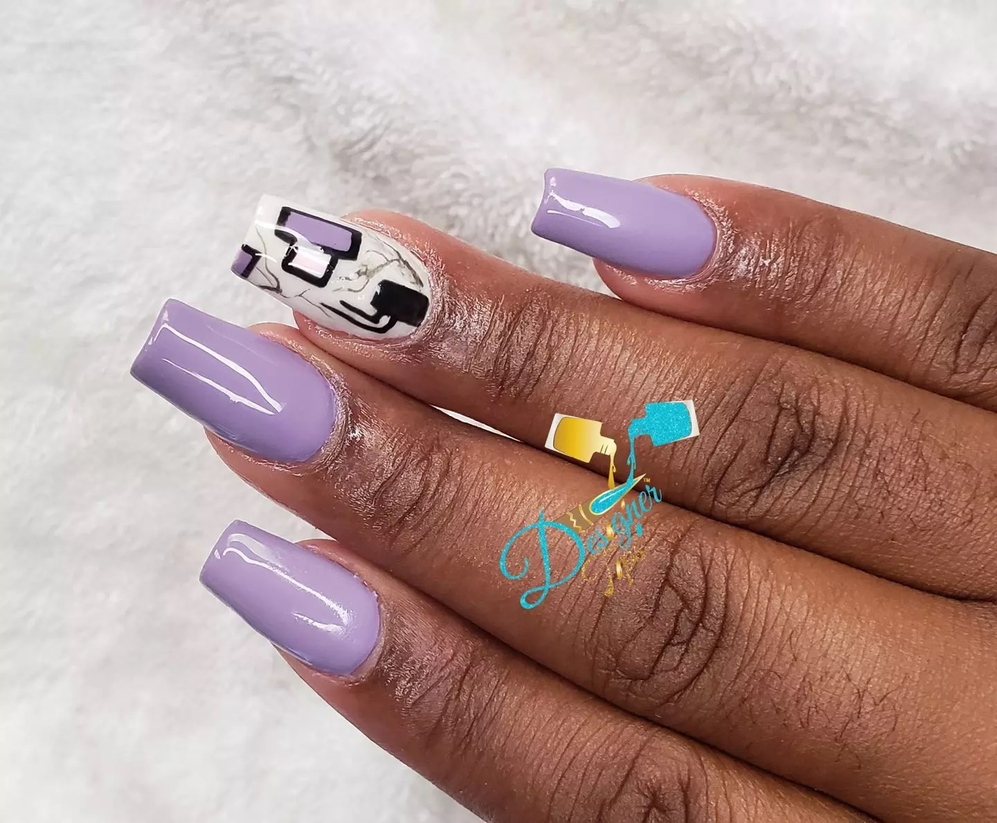 Lavender and Patterned Nails