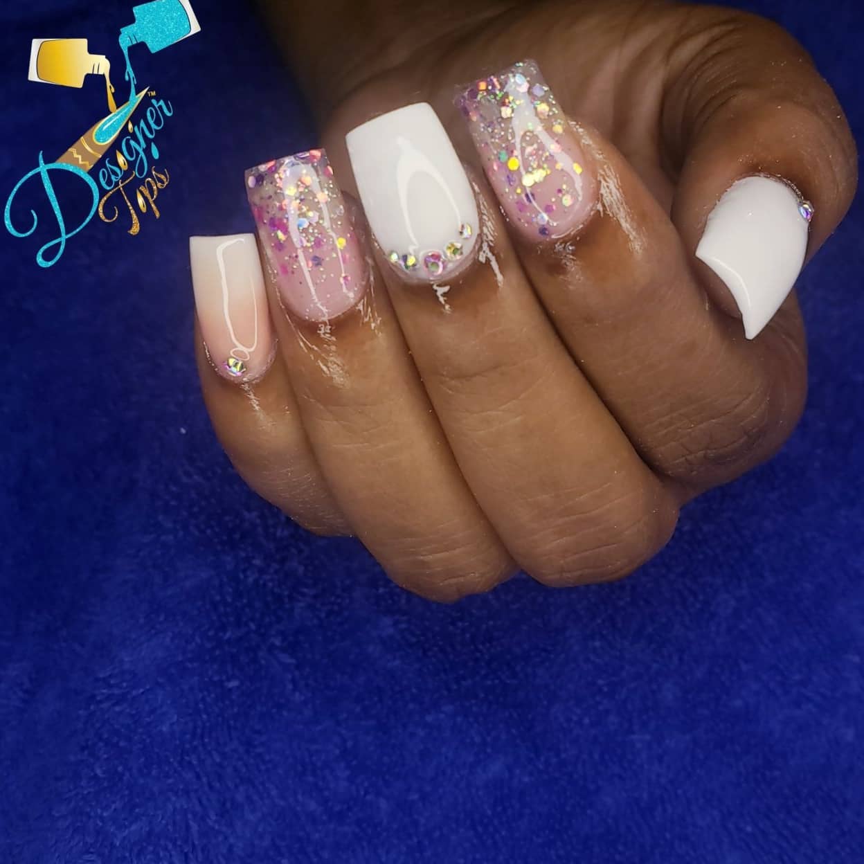 Elegant Glittery Nails