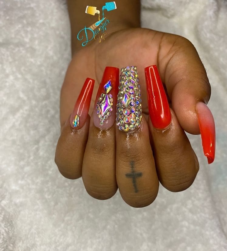Glamorous Red Nail Designs