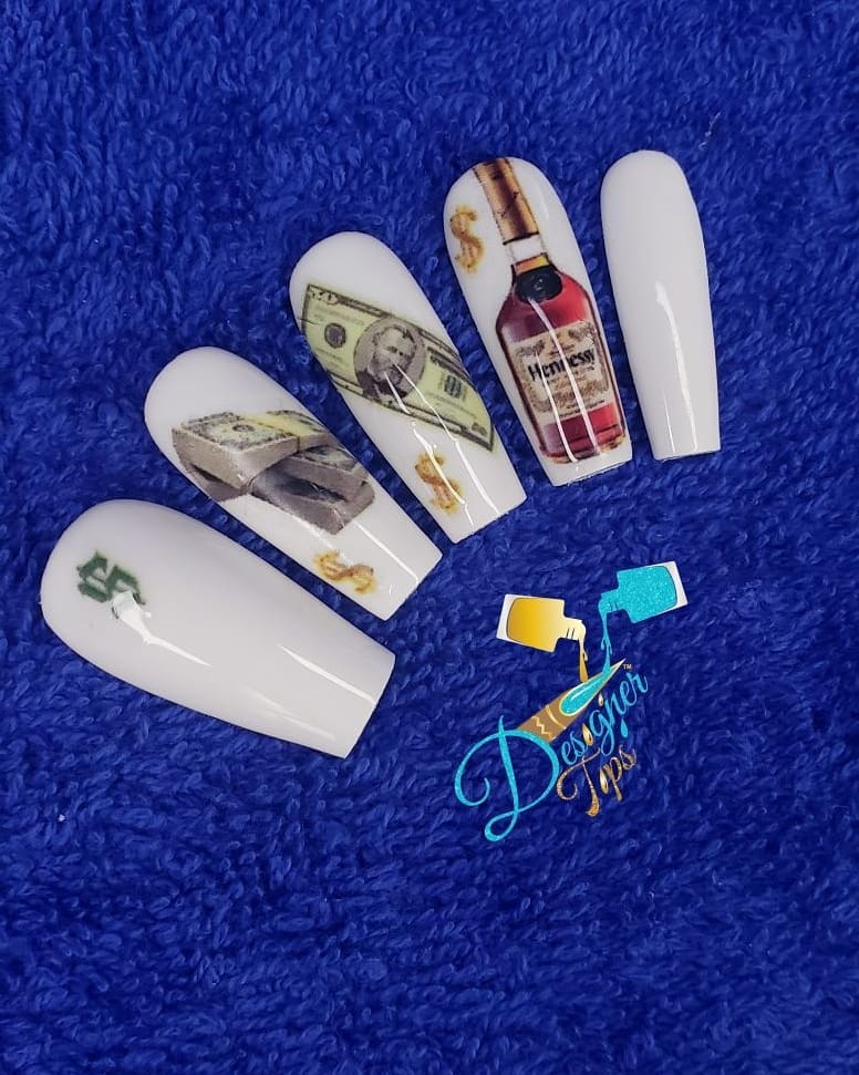 Money and Luxury Themed Nail Art