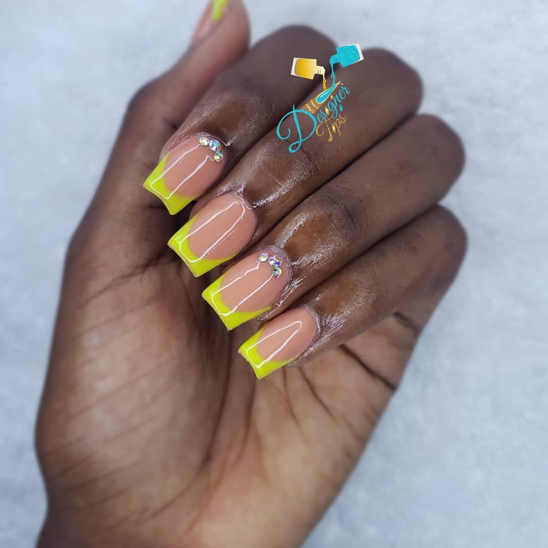 Neon French Tip Nails