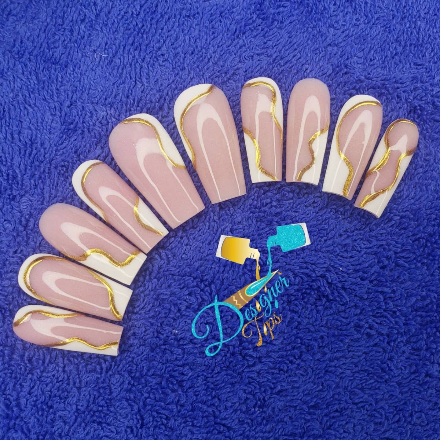 Elegant Nude and Gold Nails
