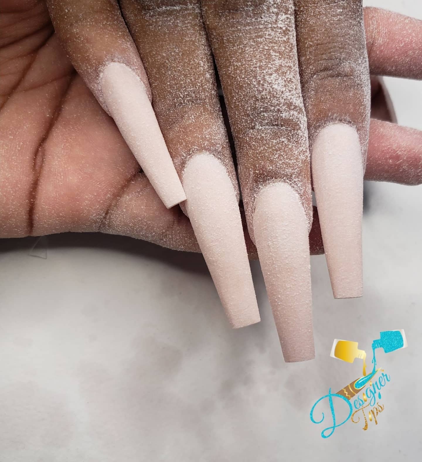 Nude Long Stiletto Nails