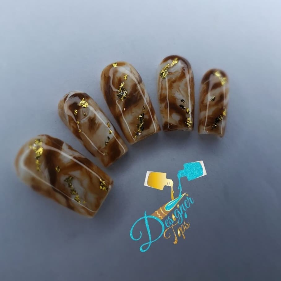 Elegant Marble Art with Gold Flakes