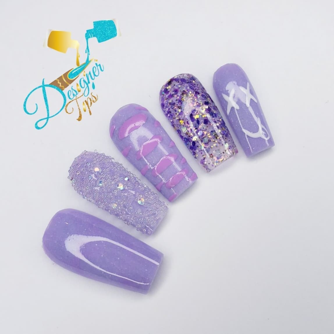 Purple Glitter Nail Art