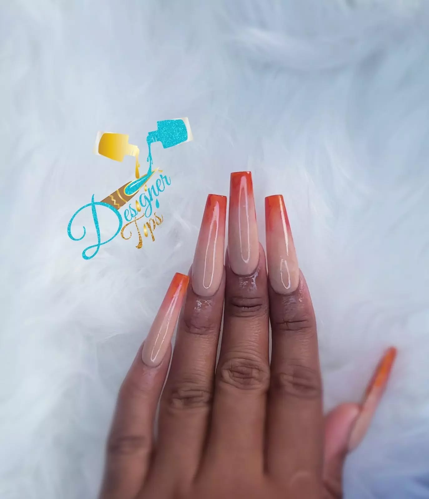 Orange Ombre Nails