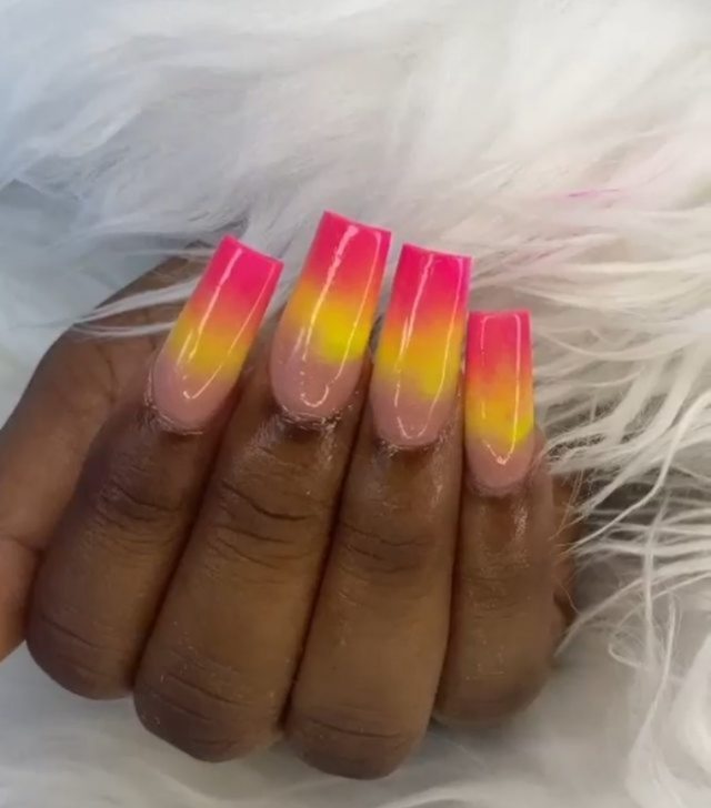 Vibrant Ombre Nail Art
