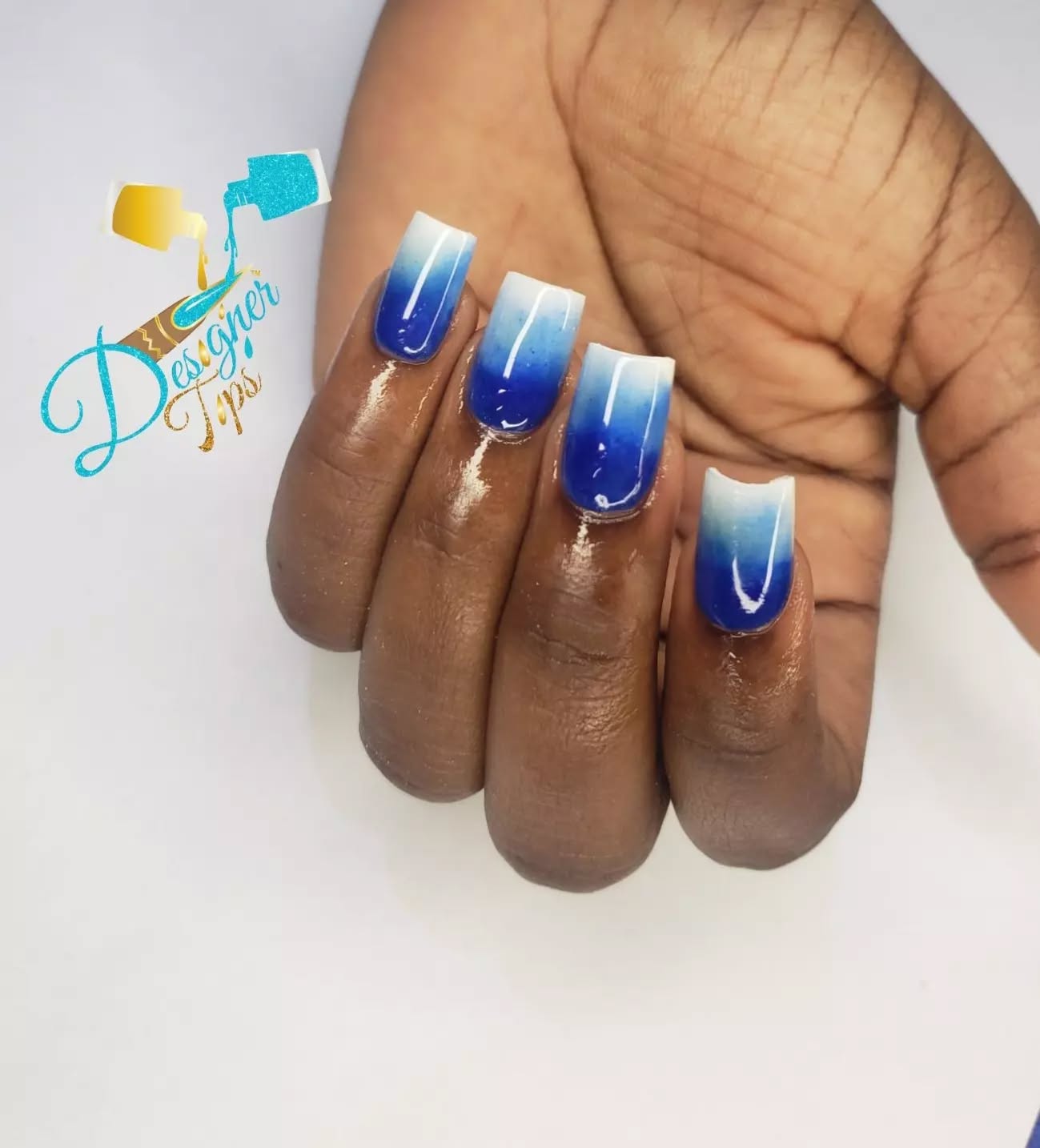 Ombre Blue Nails