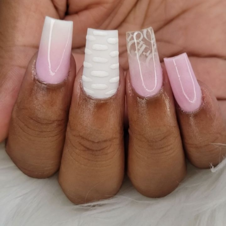 Elegant Pink and White Nail Art