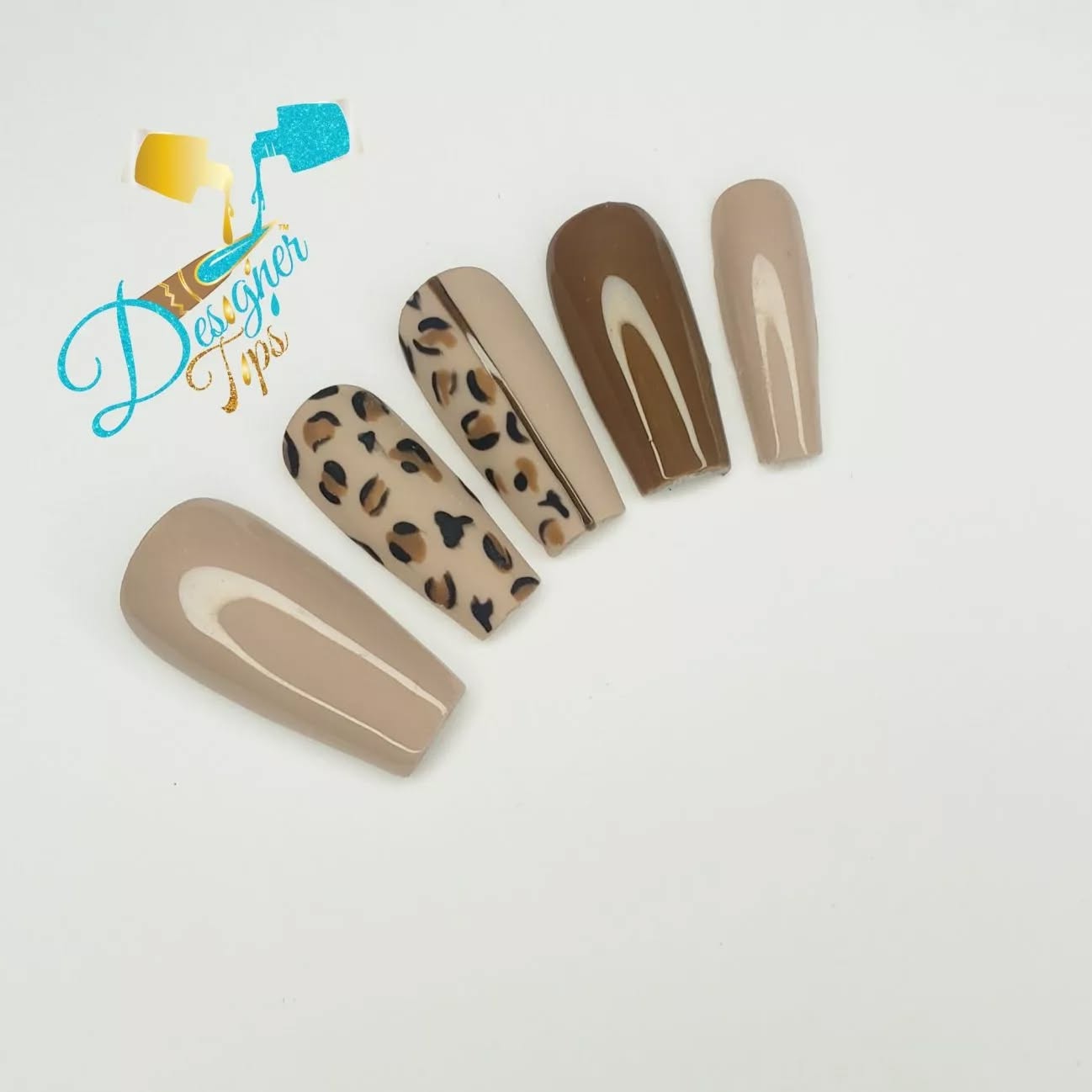 Elegant Nude and Leopard Print Nails