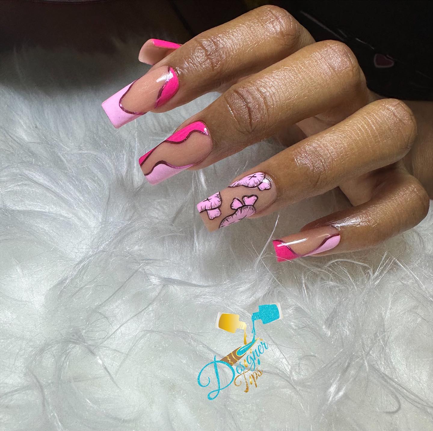 Stylish Pink and Nude Nail Design