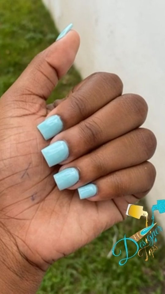 Elegant Light Blue Square Nails
