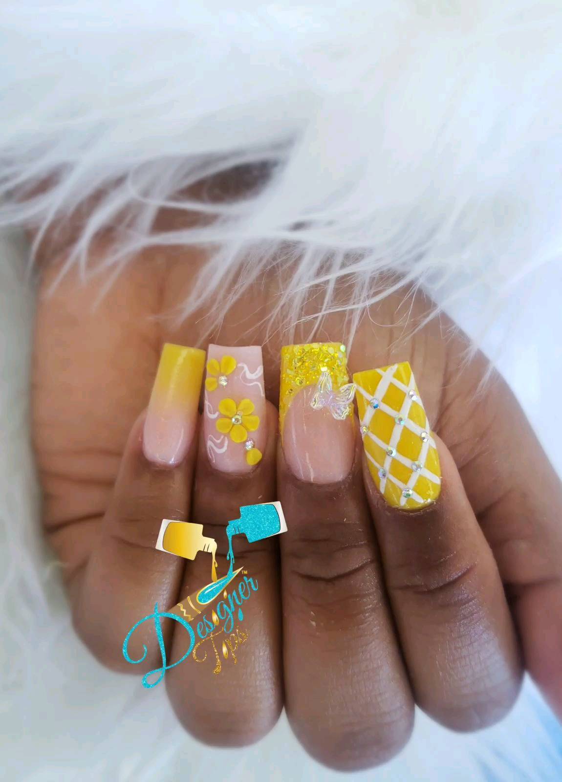Stylish Yellow Nail Art