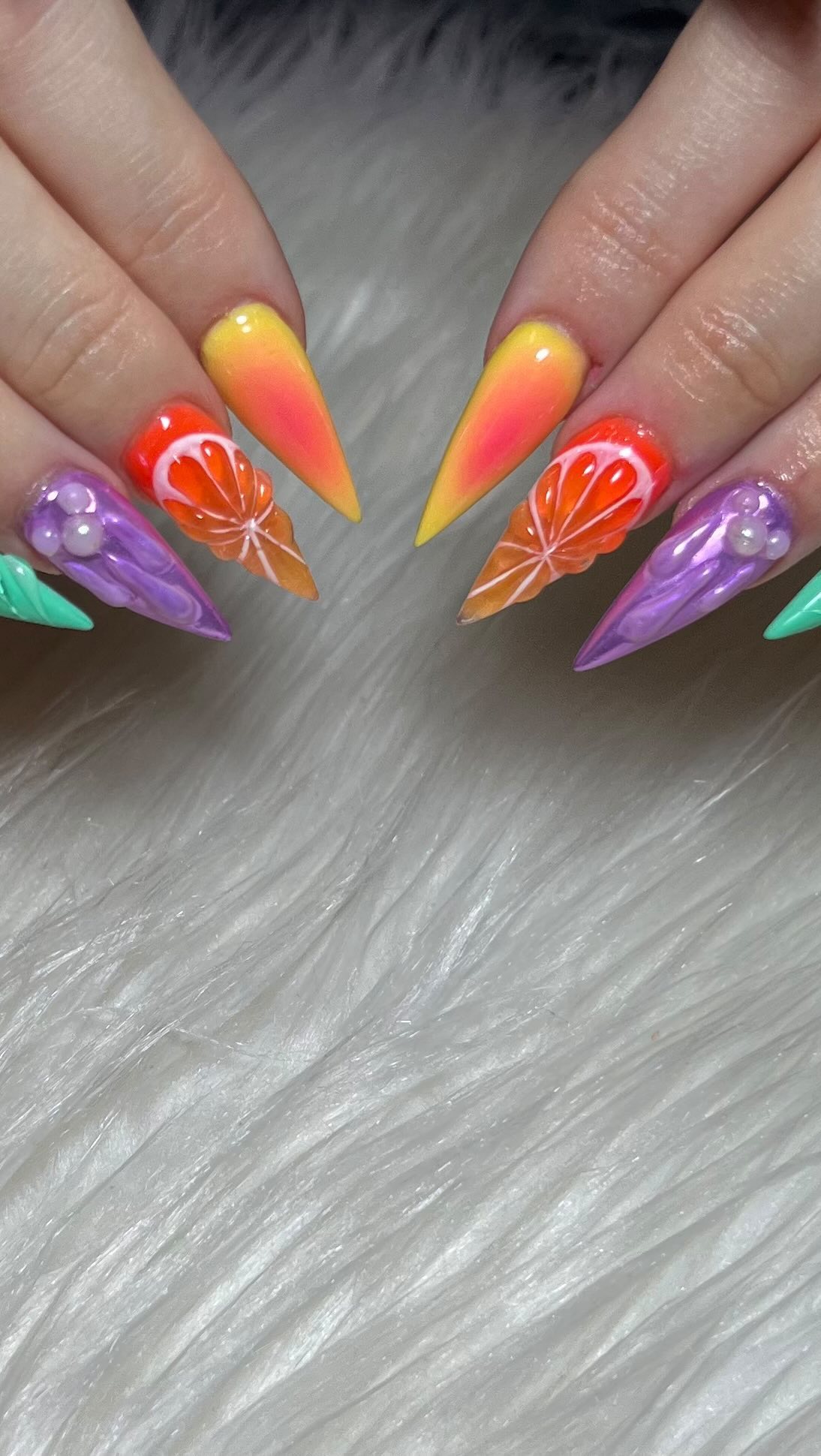 Vibrant Fruit-Inspired Nail Art