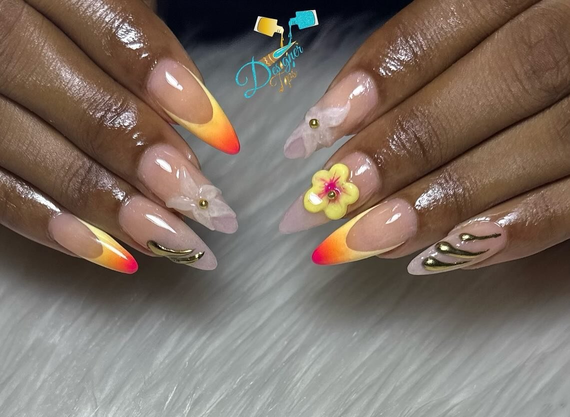 Vibrant Ombre Nail Design