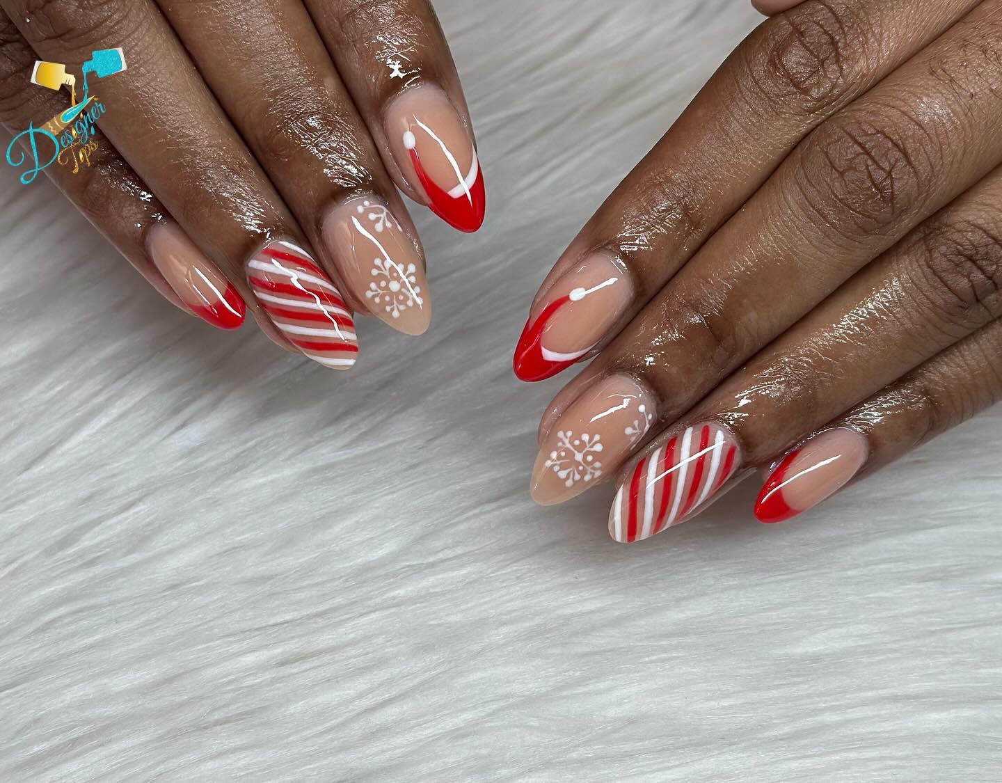 Festive Red French Tip Nails