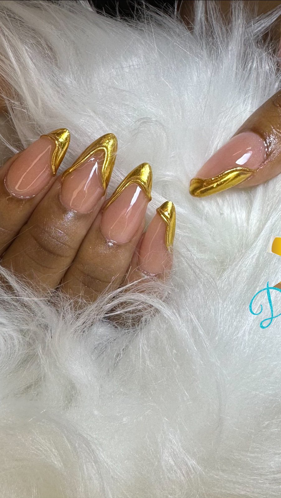 Elegant Gold Tip Nails