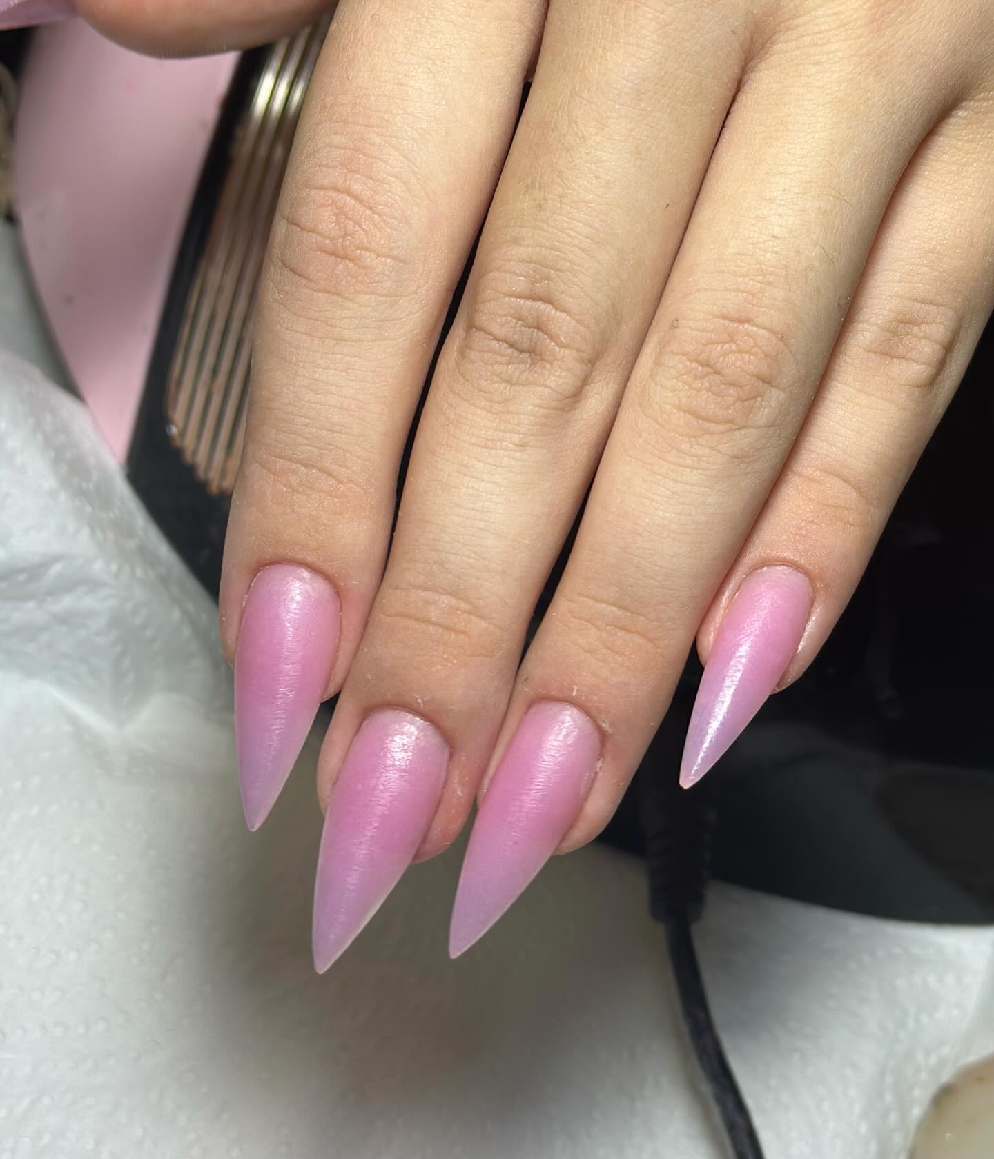 Elegant Pink Stiletto Nails