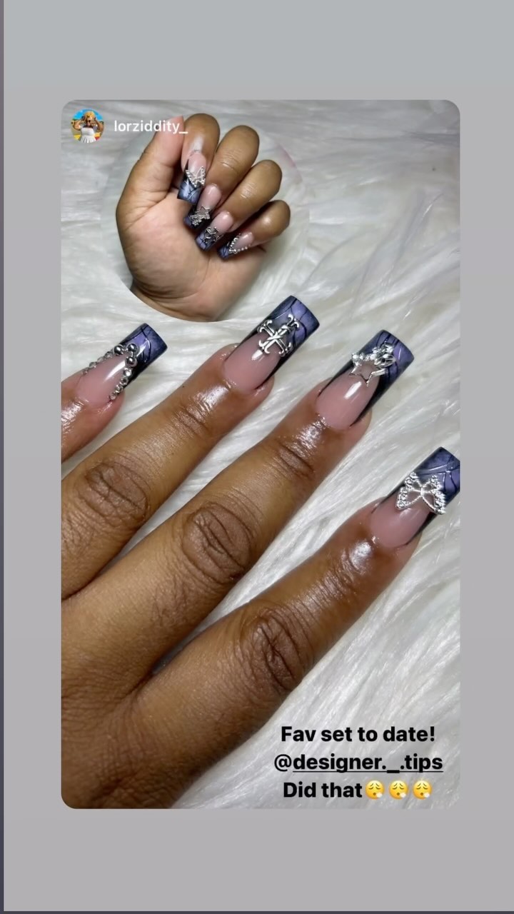 Stunning Artistic Nails with Charms