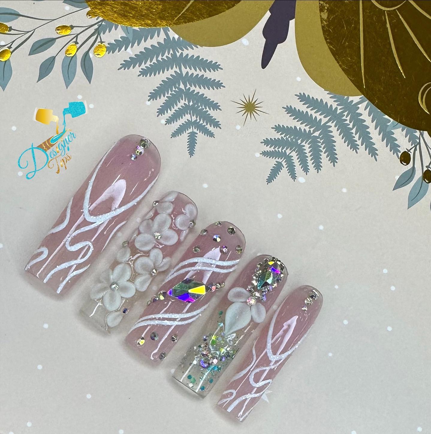 Artistic Floral Nail Design