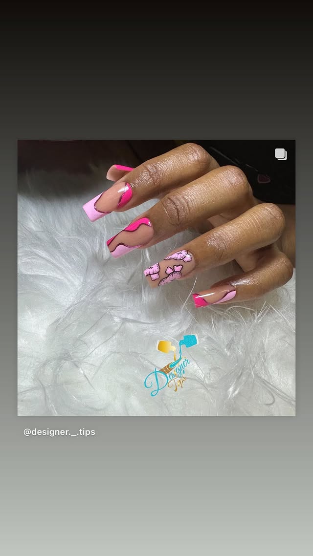 Stylish Artistic Nails with Hearts