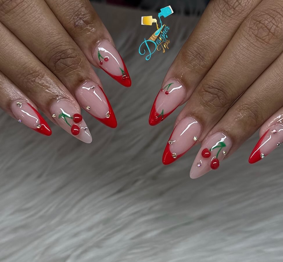Cherry Inspired Nail Art