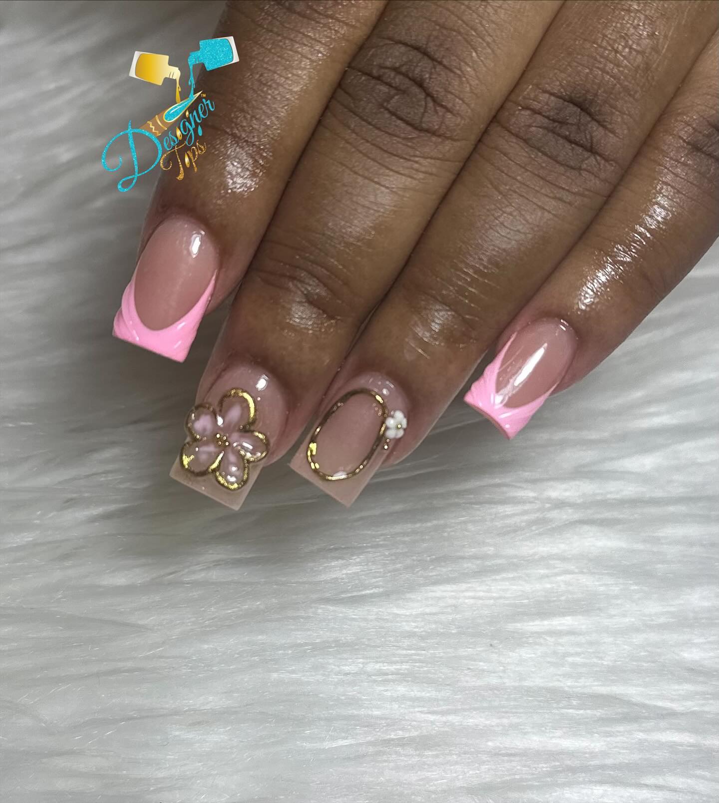 Stylish Floral Design Nails