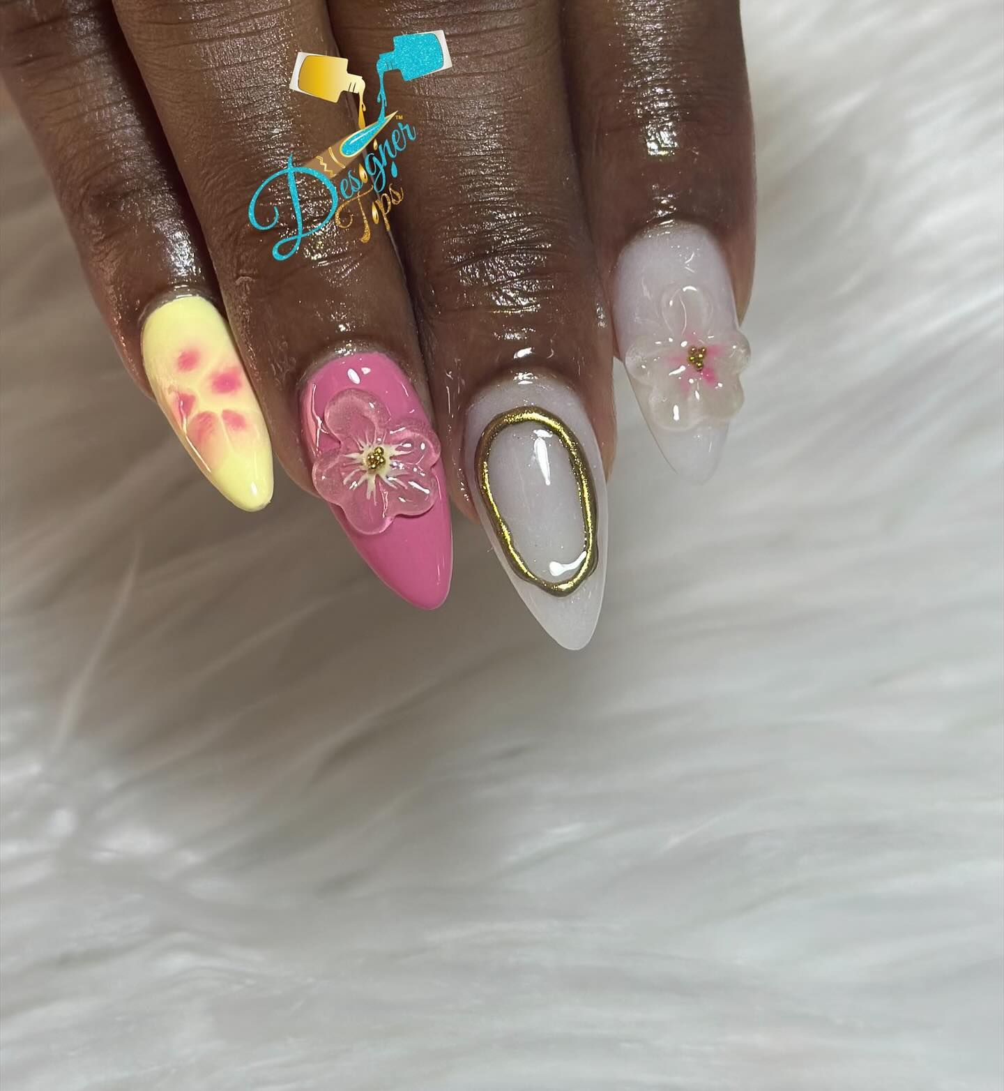 Artistic Floral Nail Design
