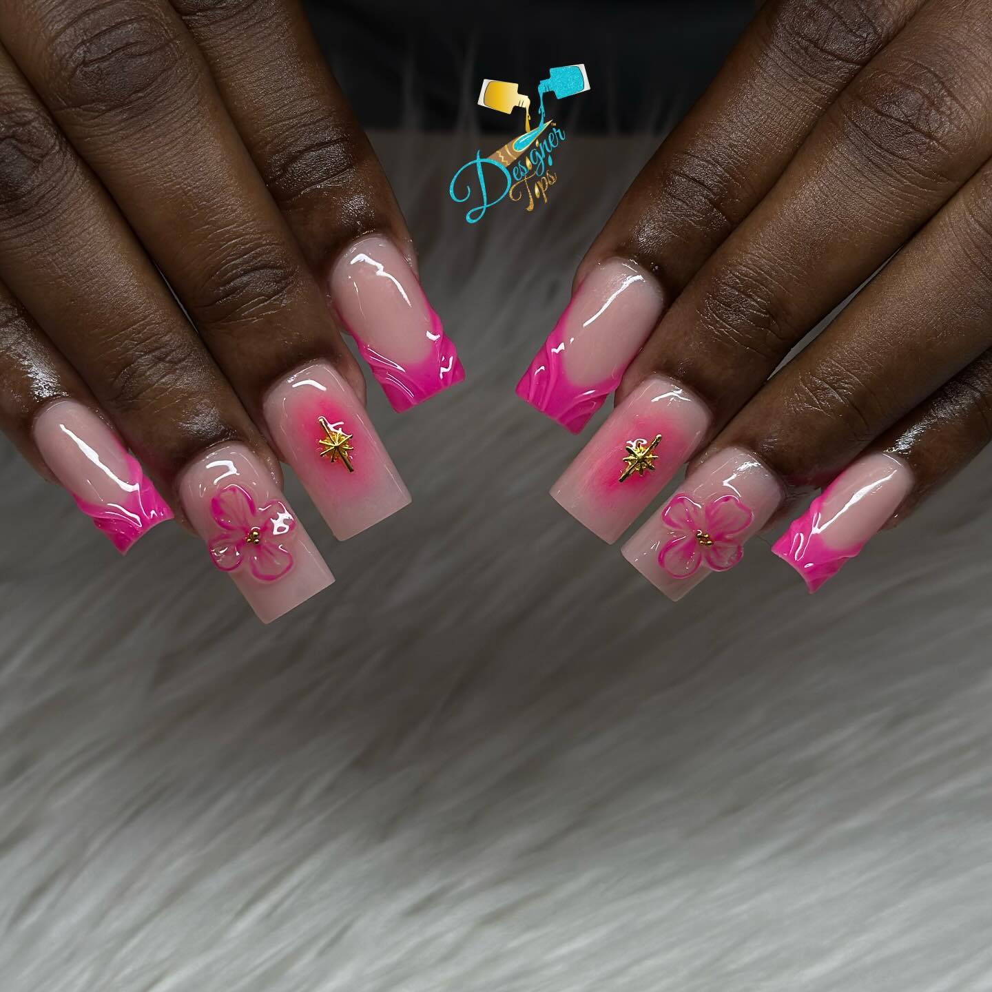 Artistic Floral Nail Design