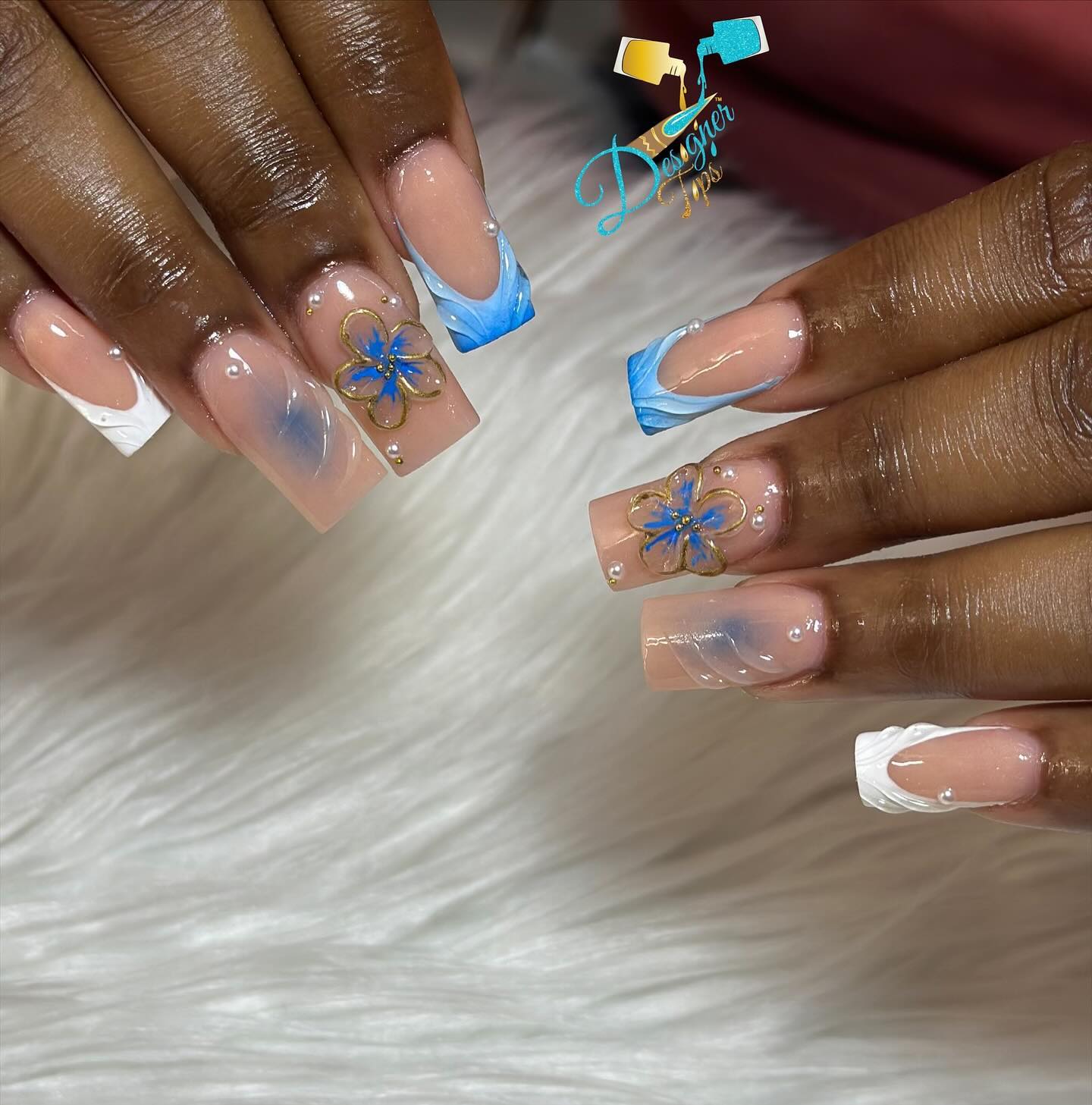 Artistic Floral Nail Design