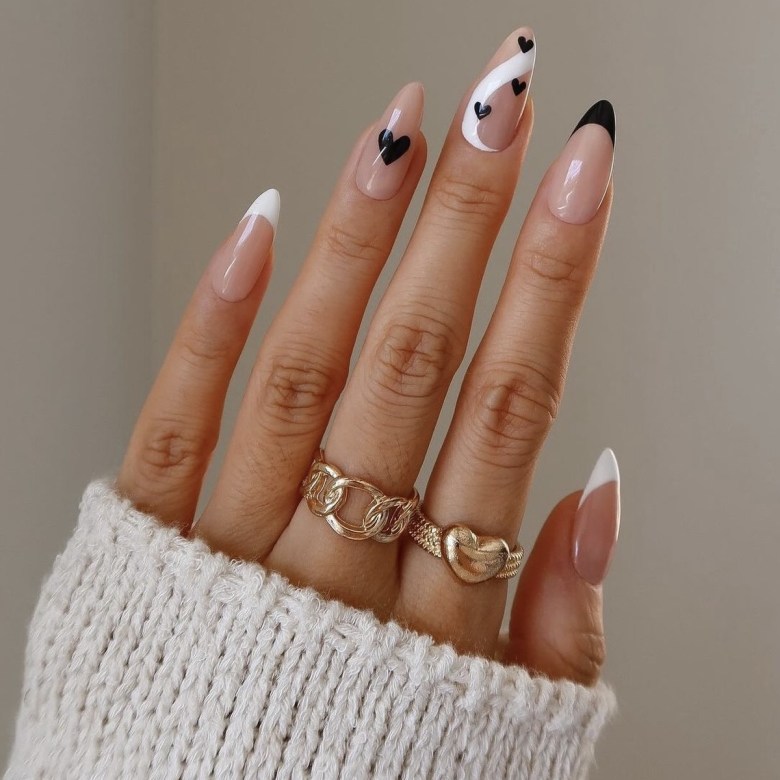 Stylish Nail Art with Heart Designs